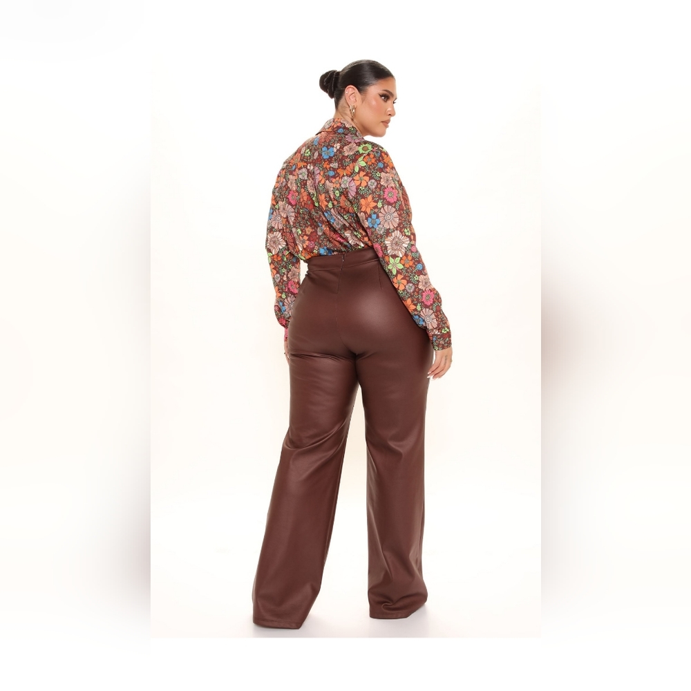 Brown leather pants